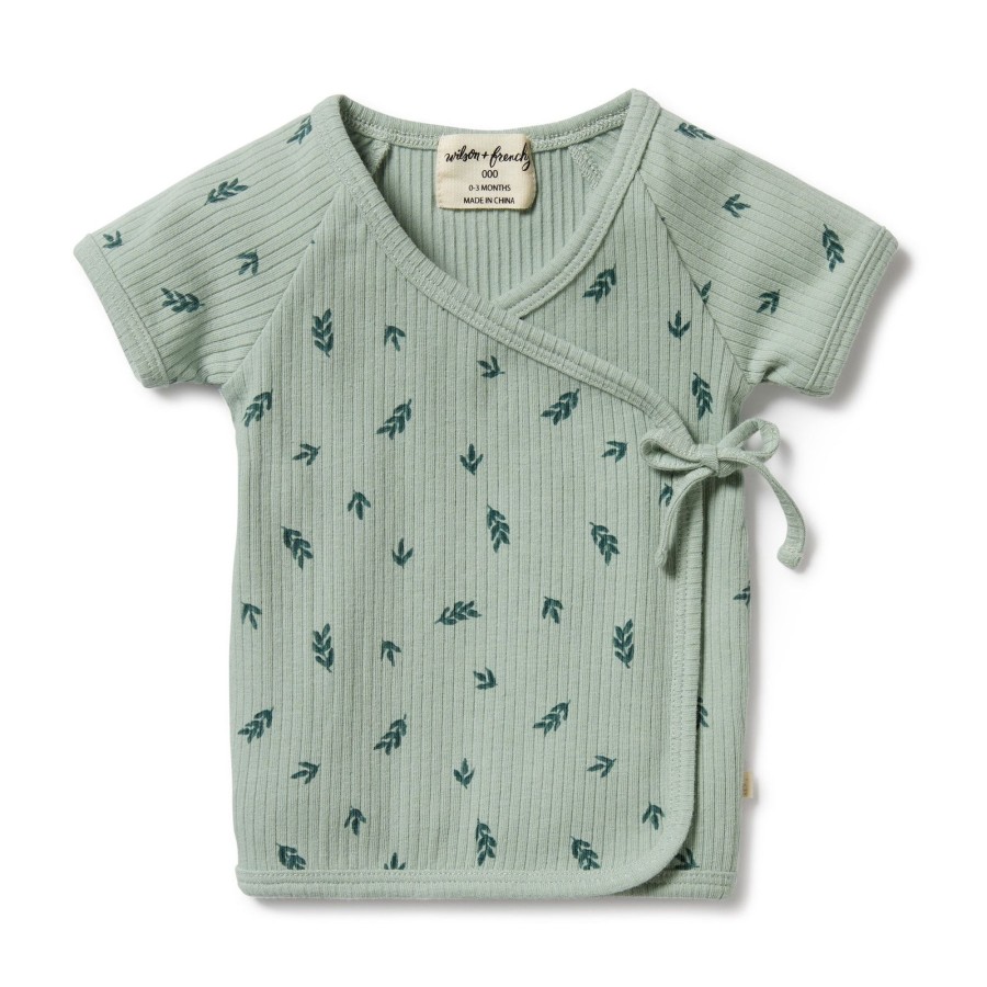 Baby [0-23M] Wilson & Frenchy Tops | Wilson And Frenchy Organic Rib Kimono Top Falling Leaf