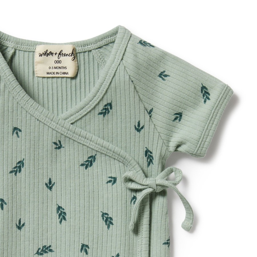 Baby [0-23M] Wilson & Frenchy Tops | Wilson And Frenchy Organic Rib Kimono Top Falling Leaf