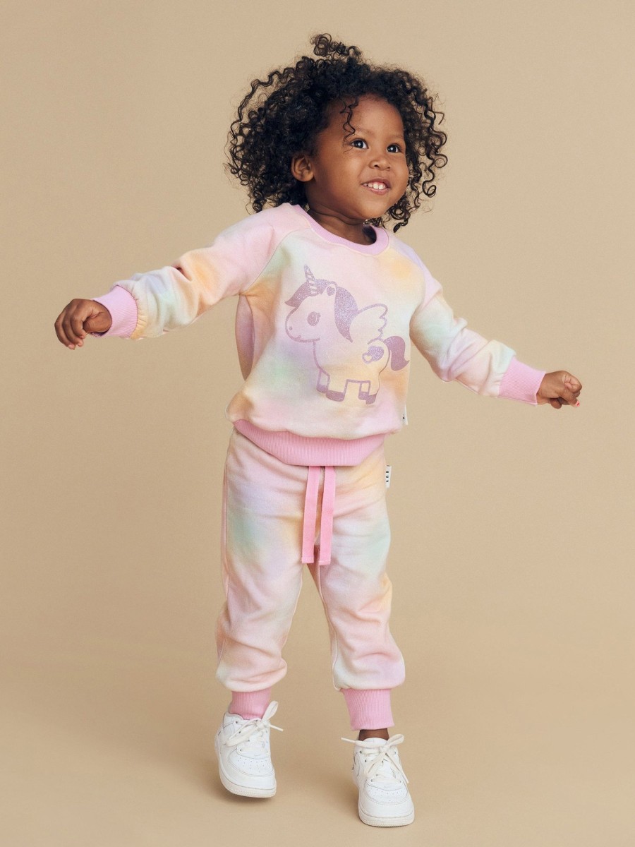 Baby [0-23M] Huxbaby Bottoms | Huxbaby Rainbow Swirl Retro Track Pant