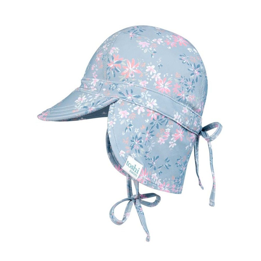 Baby [0-23M] Toshi Hats | Toshi Swim Baby Flap Cap - Athena Dusk