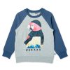 Baby [0-23M] Minti Jumpers | Minti Warm Parrot Furry Crew - Grey Marle/Navy