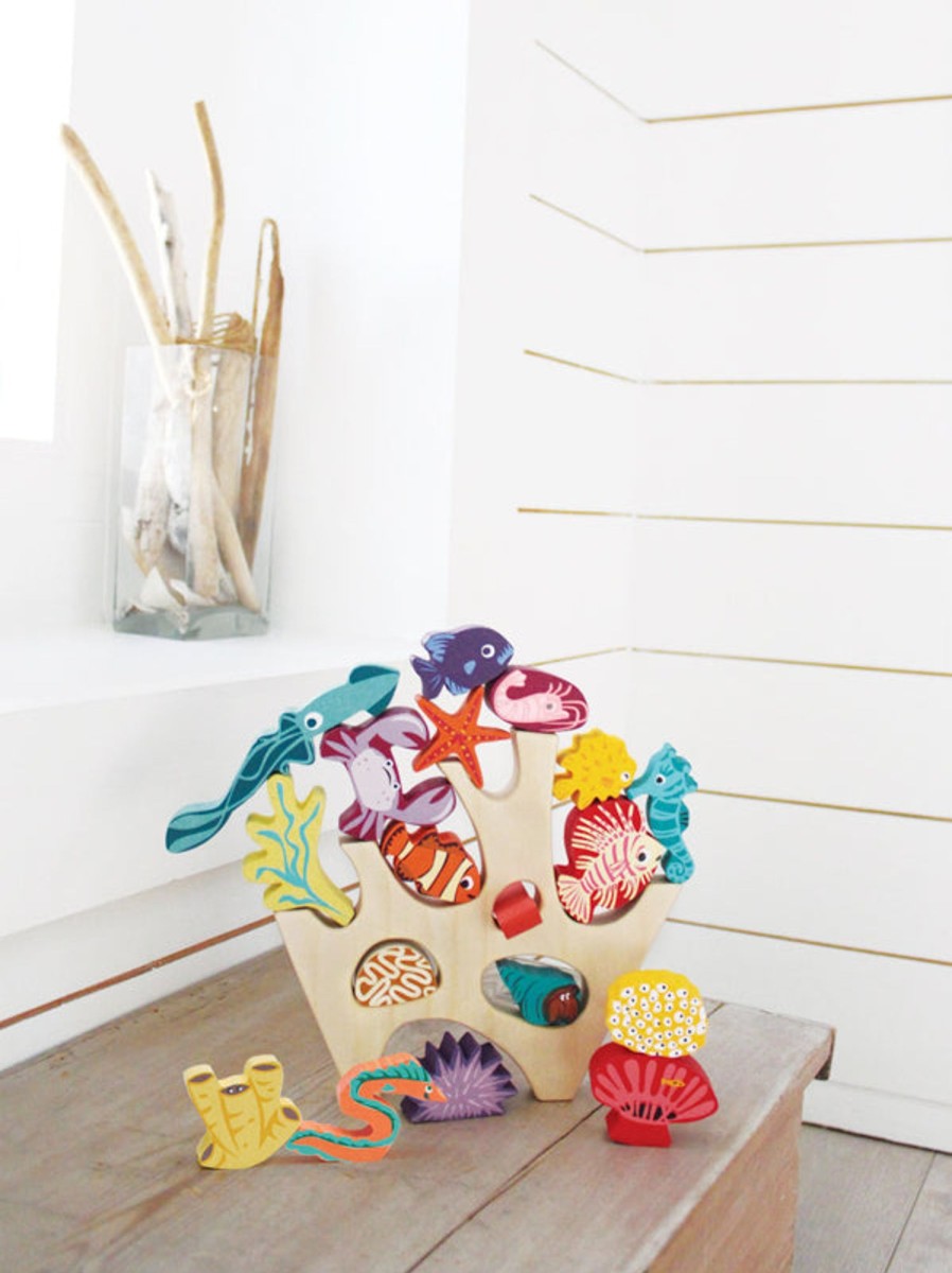 Baby [0-23M] Tenderleaf Wooden Toys | Stacking Coral Reef