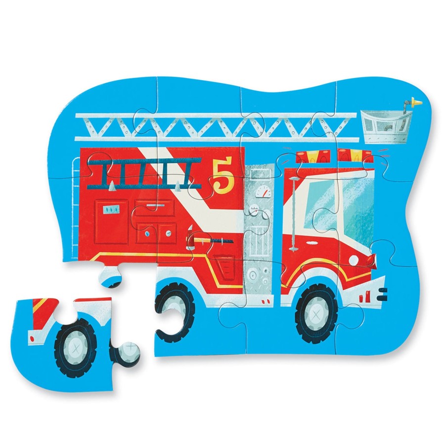 Baby [0-23M] Crocodile Creek Shape Sorters + Puzzles | Mini Puzzle 12 Piece - Fire Truck