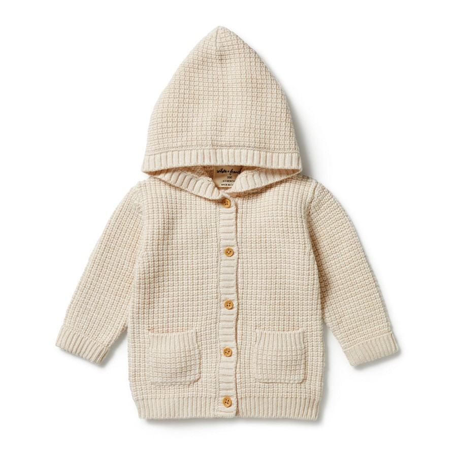 Baby [0-23M] Wilson & Frenchy Outerwear | Wilson And Frenchy Knitted Button Jacket - Sand Melange