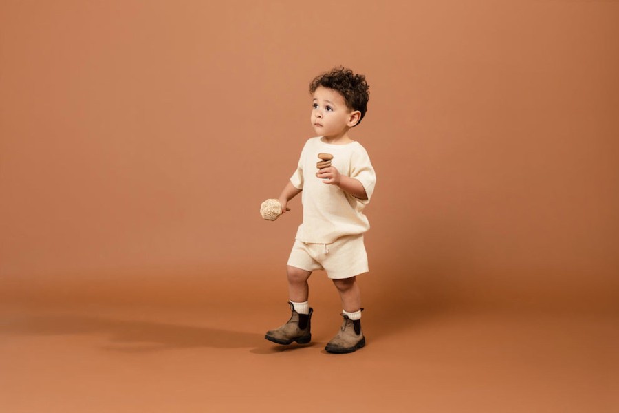 Child [2-14] Grown Knitwear | Grown Hemp Ribbed Shorts - Lemonade