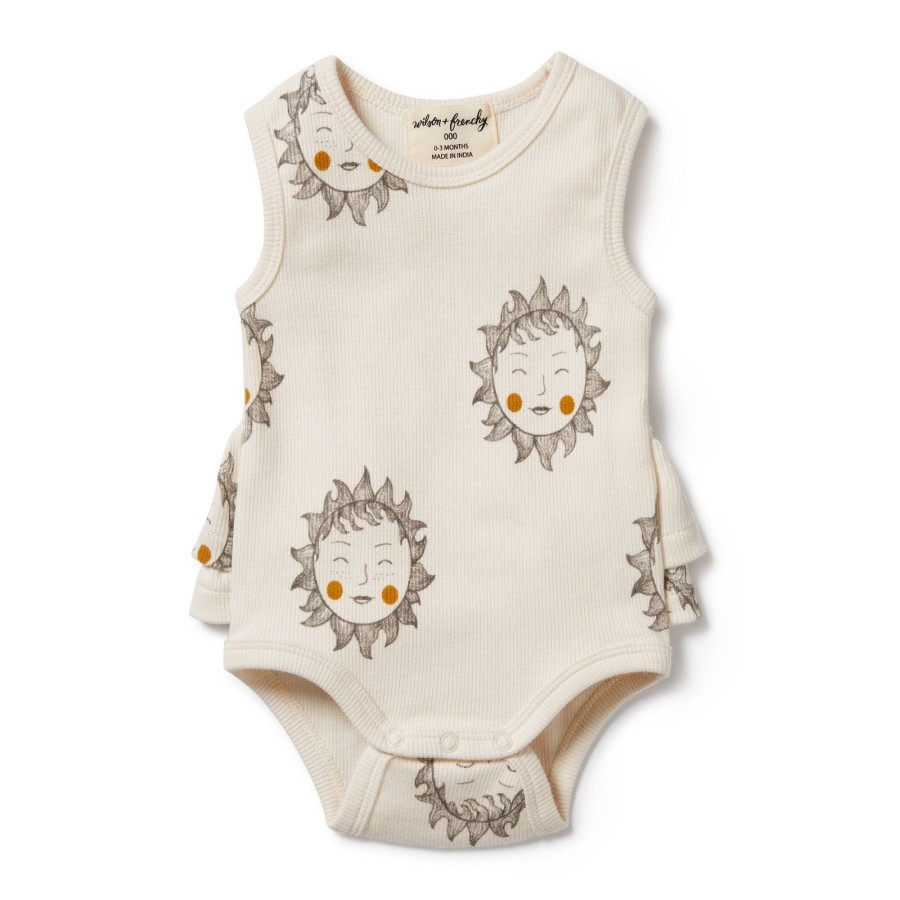 Baby [0-23M] Wilson & Frenchy All In One | Wilson And Frenchy Organic Ruffle Bodysuit Shine On Me