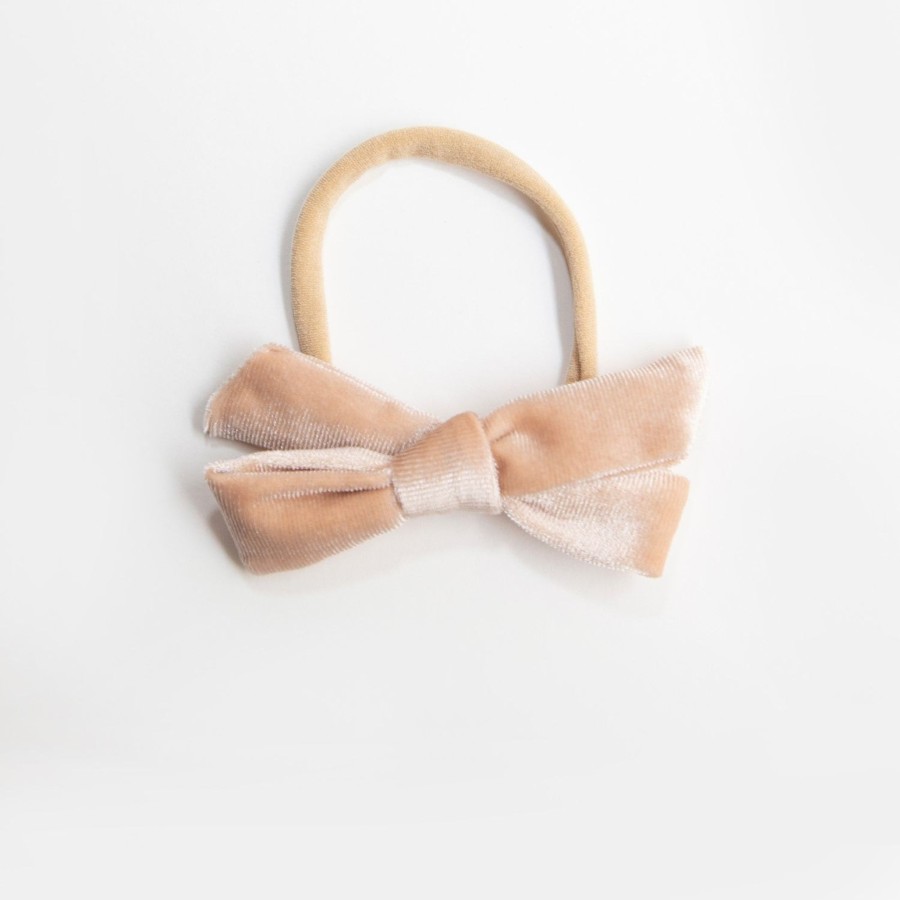 Baby [0-23M] Wild Kind Hair Accessories | Wild Kind Hazel Velour Bow Headband - Fawn