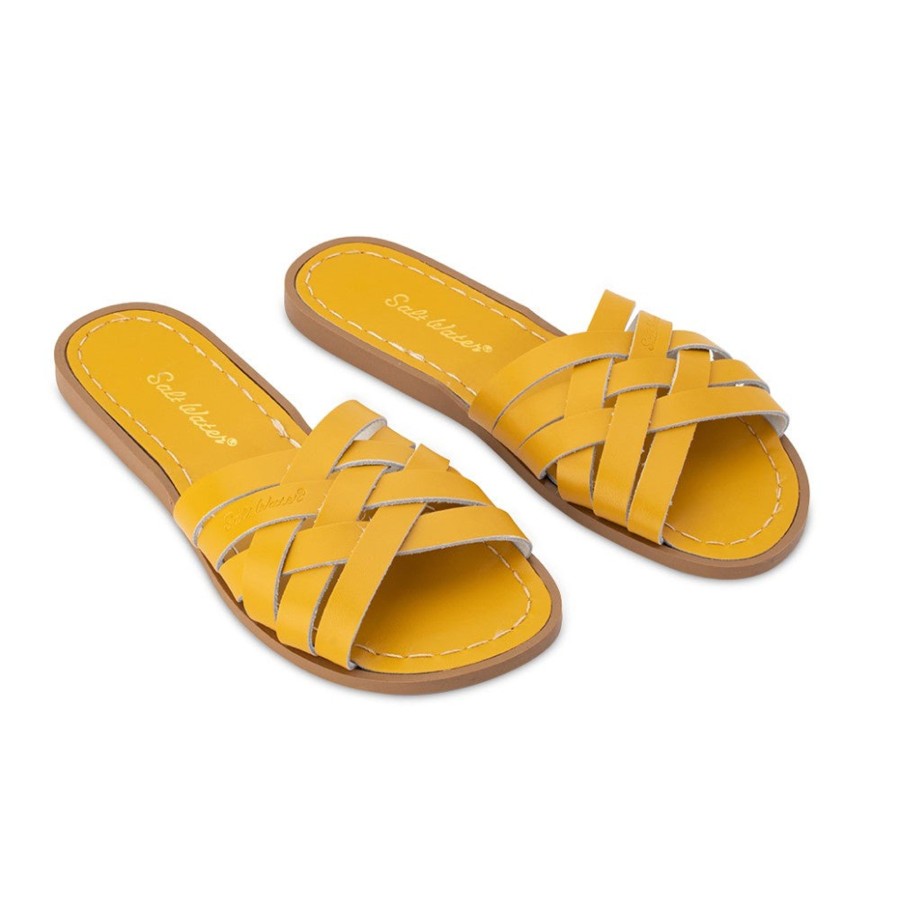 Grown Ups Saltwater Sandals | Saltwater Sandals Adults Retro Slides Mustard