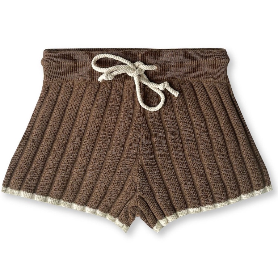 Child [2-14] Grown Knitwear | Grown Knitted Rib Shorts - Chocolate