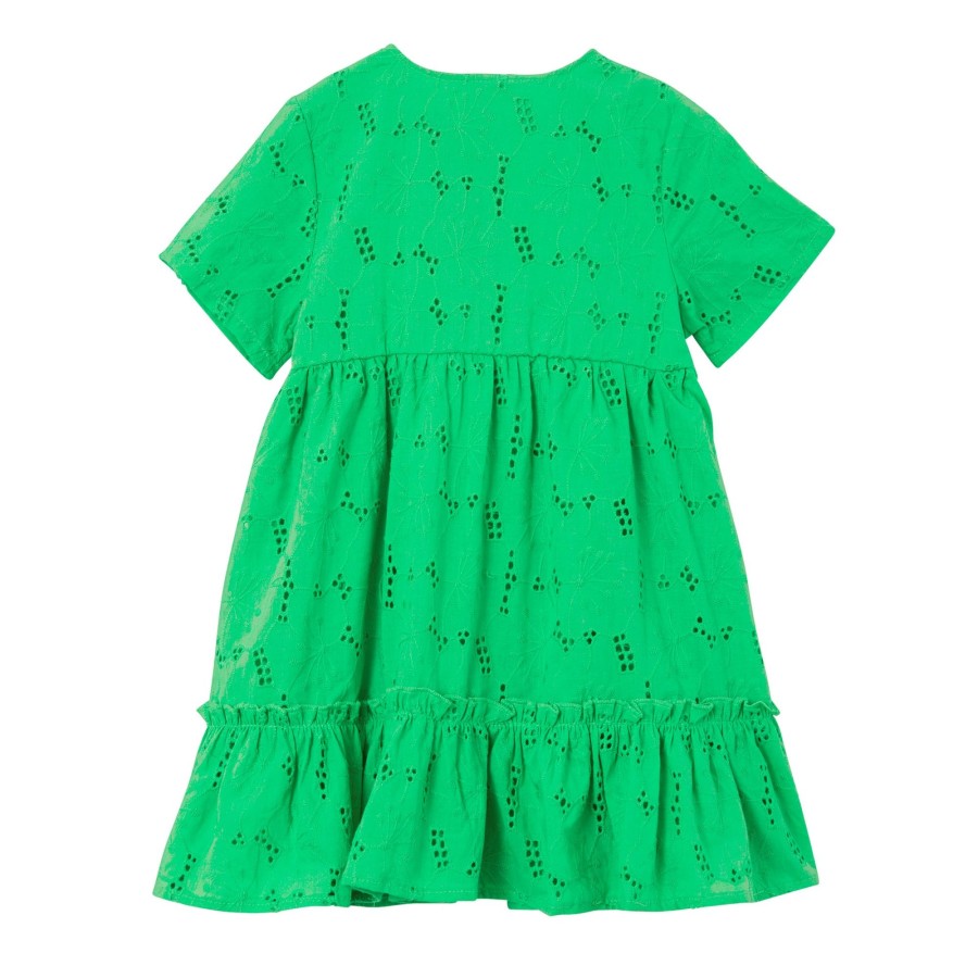 Child [2-14] Milky Dresses | Milky Green Broderie Dress - Irish Green