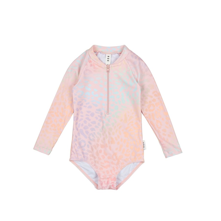 Child [2-14] Huxbaby Swim | Huxbaby Animal Swirl Zip Swimsuit - Multi