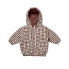 Baby [0-23M] Quincy Mae Outerwear | Quincy Mae Hooded Woven Jacket - Plum Gingham Block"Aria-Label="Color Block"