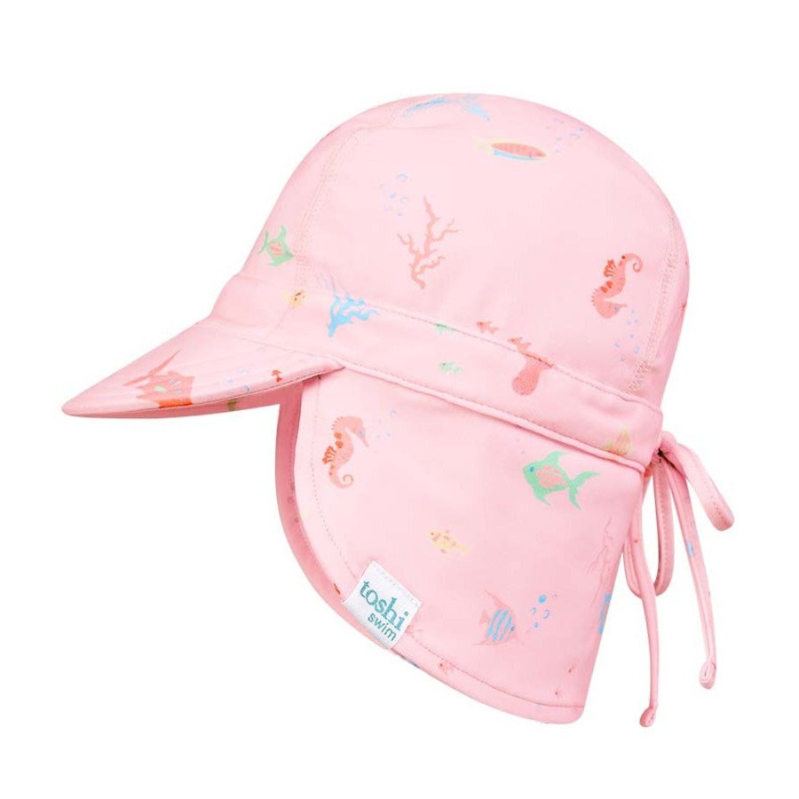 Baby [0-23M] Toshi Hats | Toshi Swim Baby Flap Cap - Coral