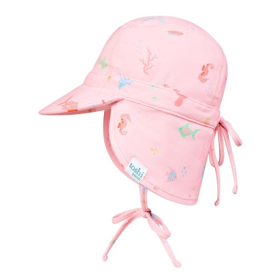 Baby [0-23M] Toshi Hats | Toshi Swim Baby Flap Cap - Coral