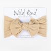 Baby [0-23M] Wild Kind Hair Accessories | Wild Kind Ayla Wide Bow Headband - Latte