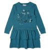 Baby [0-23M] Minti Dresses | Minti Warm Forest Friends Dress - Teal Marle