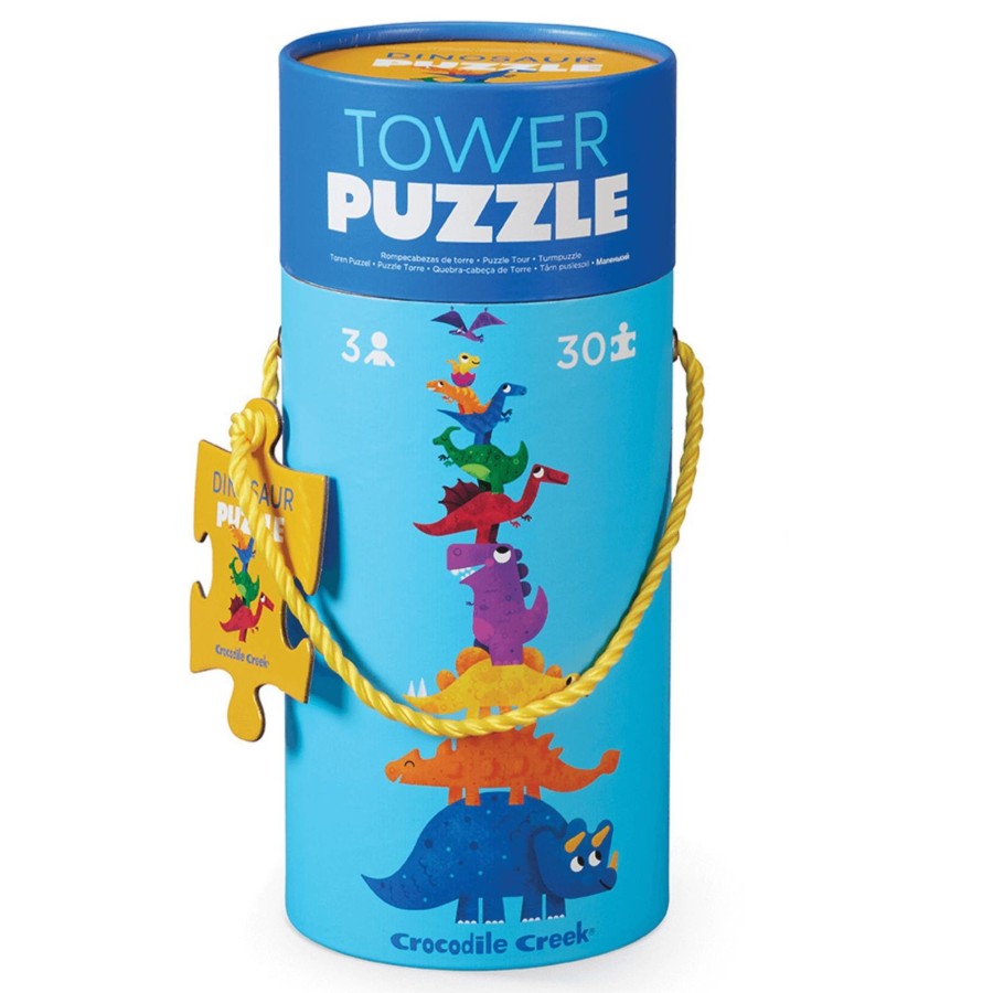 Play + Learn Crocodile Creek Puzzles | Tower Puzzle 30 Piece - Dinosaur