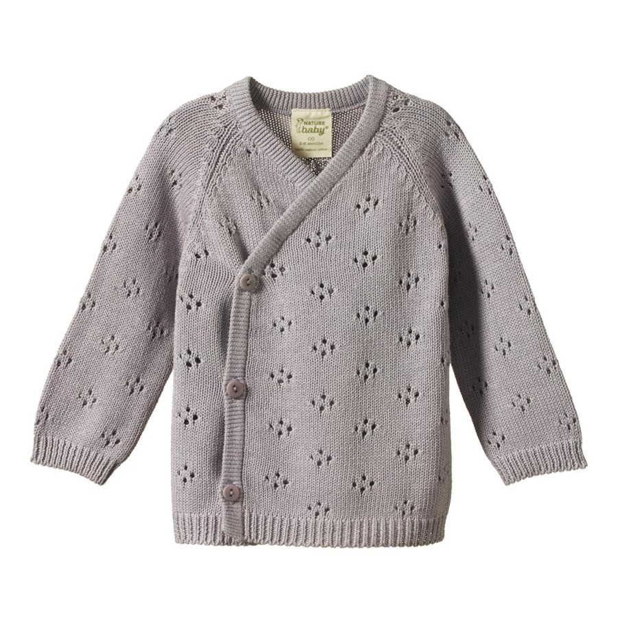 Baby [0-23M] Nature Baby Outerwear | Nature Baby Honey Knit Cardigan - Lilac Pointelle