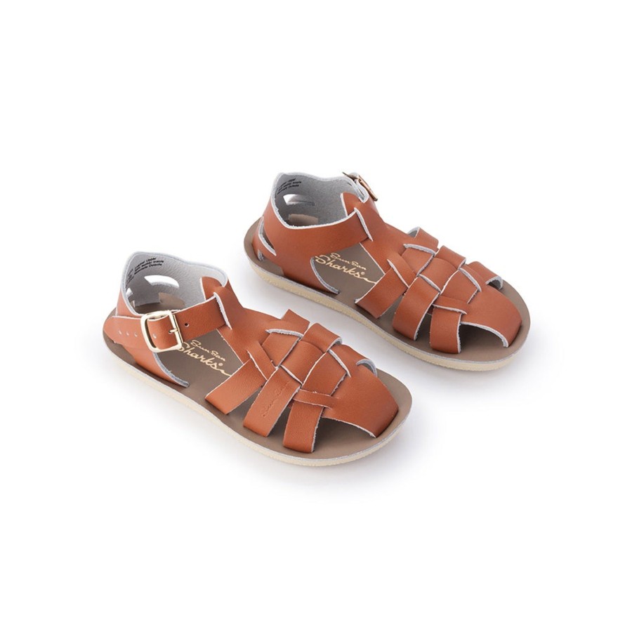 Child [2-14] Saltwater Sandals Footwear | Saltwater Sandals Shark Tan