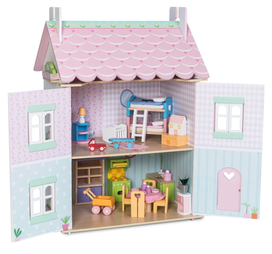 Play + Learn Le Toy Van Doll Houses | Daisylane Sweetheart Cottage Doll House - Comes Furnished