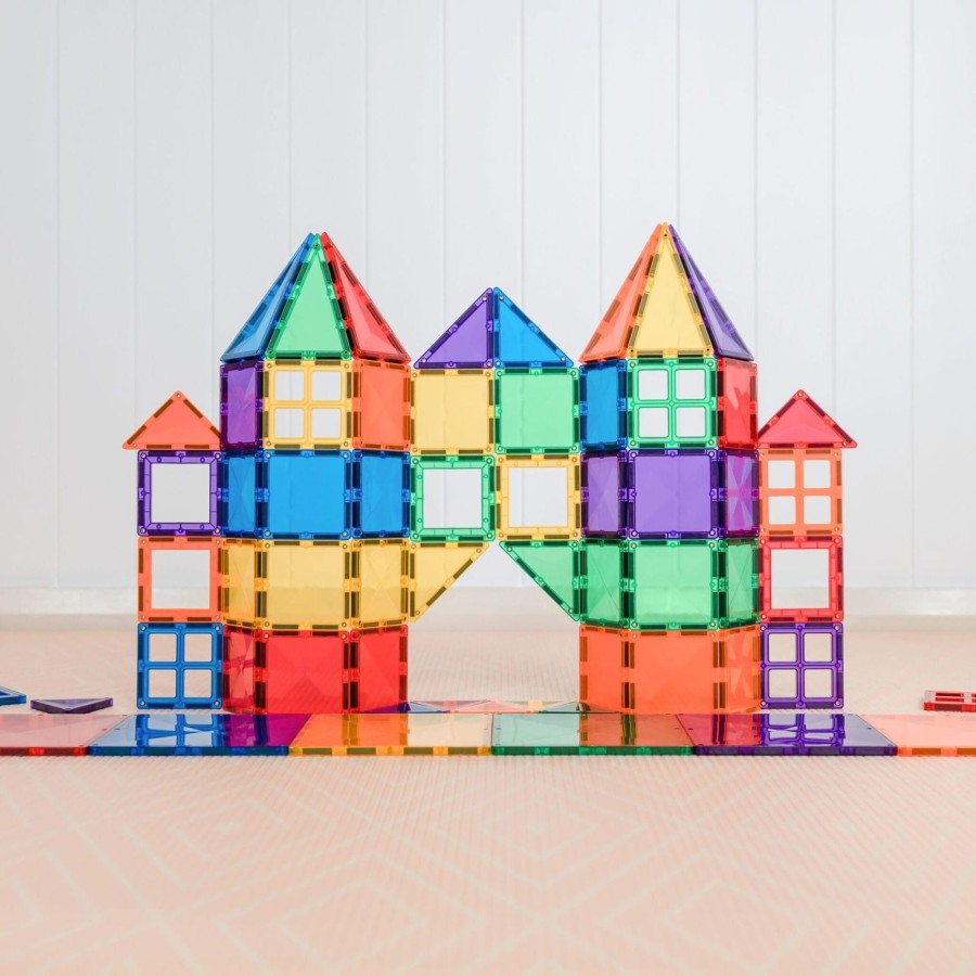 Play + Learn Connetix Construction | Connetix Tiles - 60 Piece Starter Pack | Rainbow