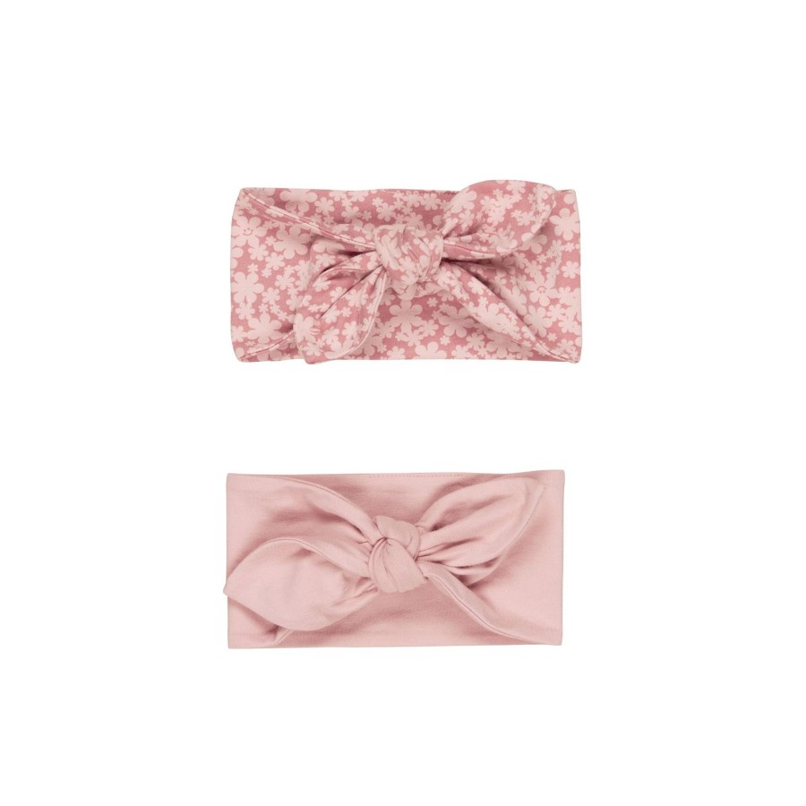 Baby [0-23M] Huxbaby Hair Accessories | Huxbaby Smile Floral 2 Pack Headband - Dusty Rose + Rose