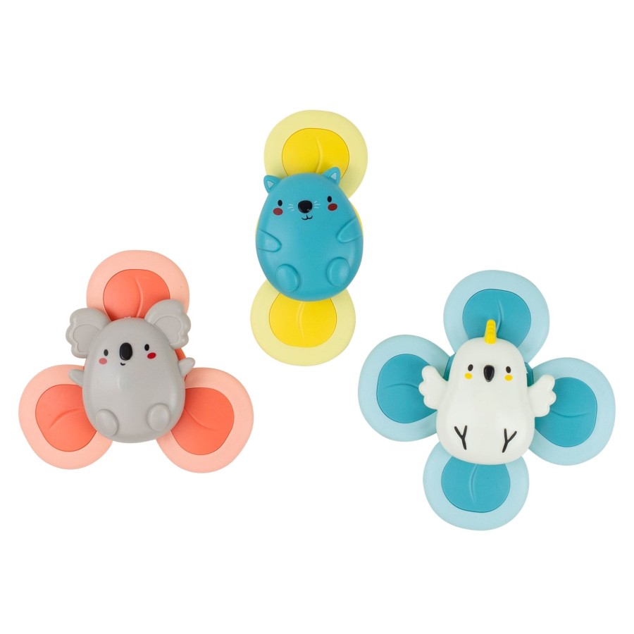 Play + Learn Tiger Tribe Bath Toys | Sensory Spinners - Aussie Animals