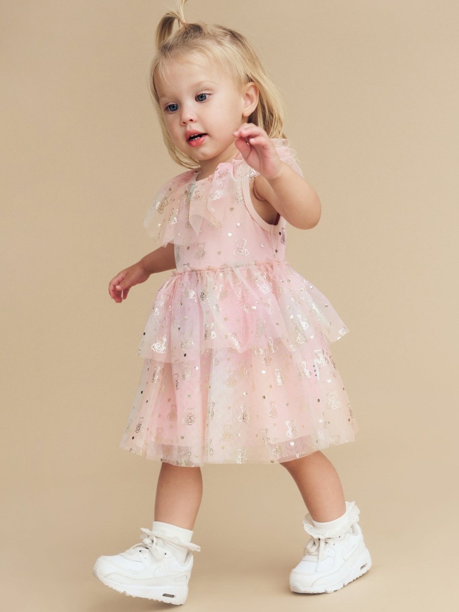 Baby [0-23M] Huxbaby Dresses | Huxbaby Cloud Bear Tiered Party Dress