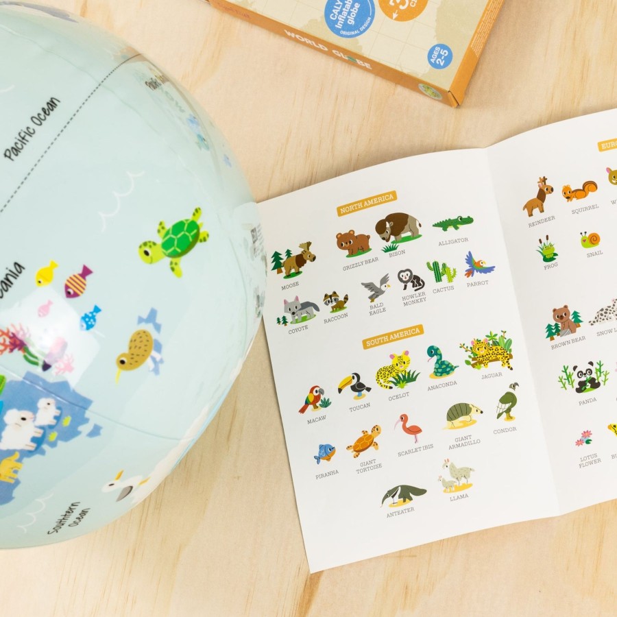 Play + Learn Tiger Tribe Nature | World Globe - Baby Animals - 30Cm