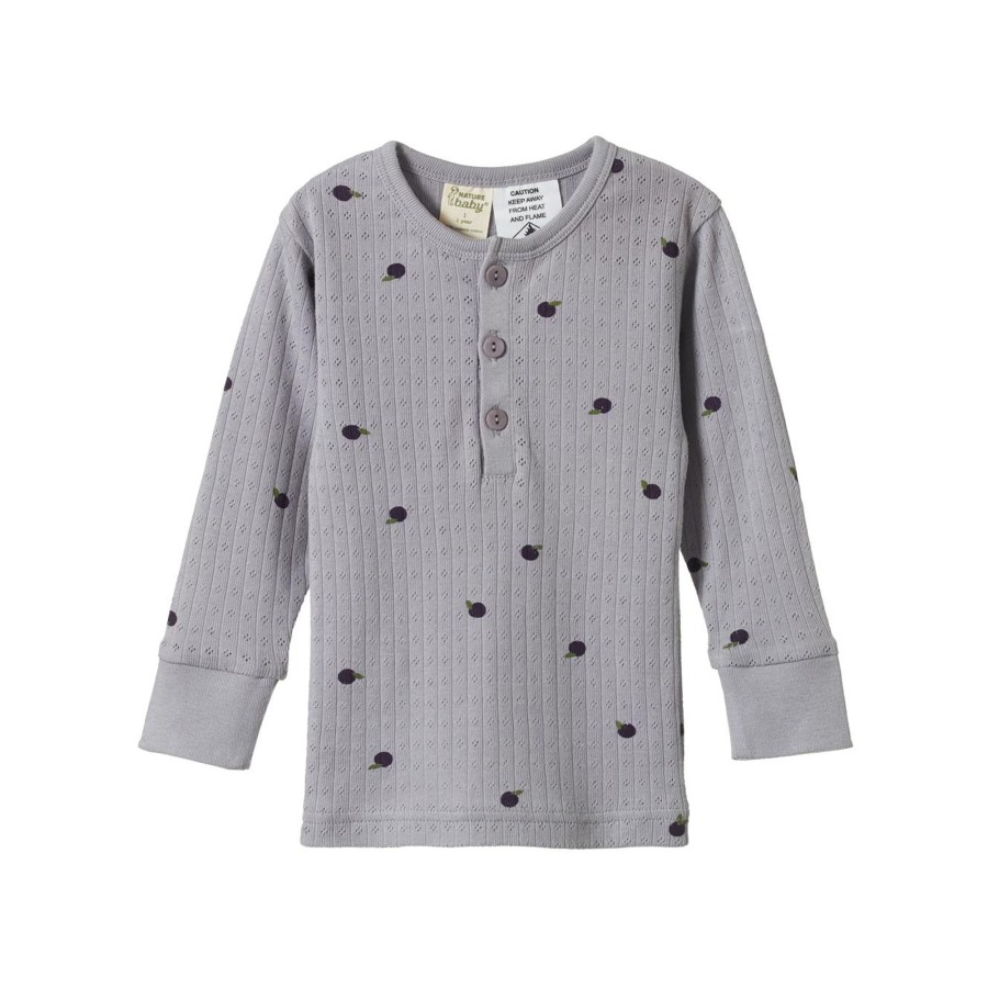 Child [2-14] Nature Baby Sleep | Nature Baby Long Sleeve Pointelle Pyjamas - Petite Plum Print