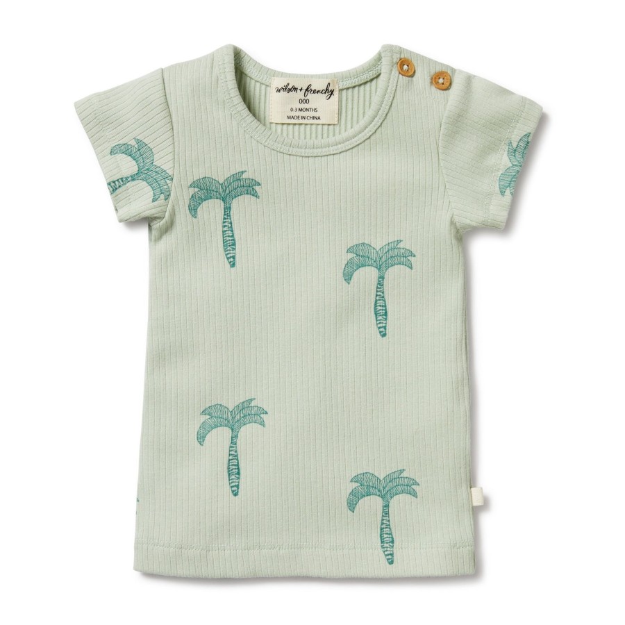 Baby [0-23M] Wilson & Frenchy Tops | Wilson And Frenchy Organic Rib Tee Palm Tree