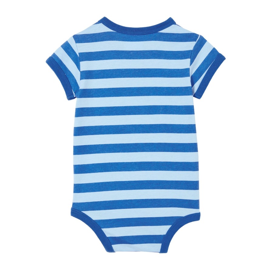 Baby [0-23M] Milky All In One | Milky Denim Blue Stripe Bubbysuit - Blue Stripe