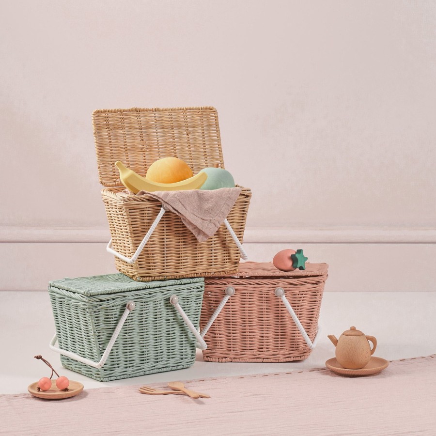 Play + Learn Olli Ella Dolls + Accessories | Olli Ella Rattan Piki Basket - Natural