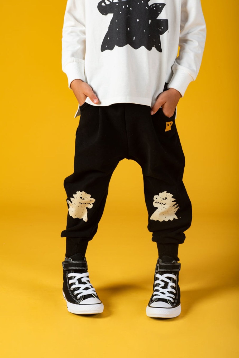 Child [2-14] Rock Your Baby Bottoms | Rock Your Baby Godzilla Black Trackies