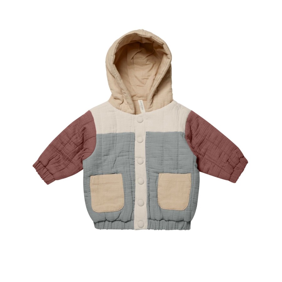 Child [2-14] Quincy Mae Outerwear | Quincy Mae Hooded Woven Jacket - Color Block