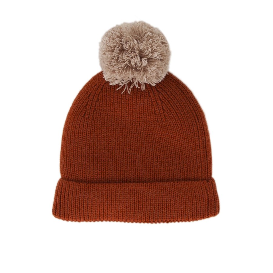 Baby [0-23M] Acorn Beanies | Acorn Oslo Merino Ribbed Beanie - Chestnut & Oatmeal