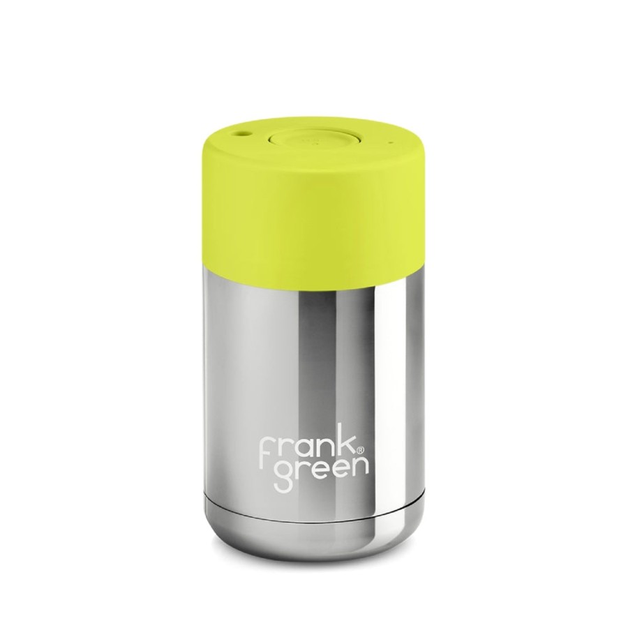 Grown Ups Frank Green | Frank Green Reusable Cup 295Ml - Silver/Neon Yellow