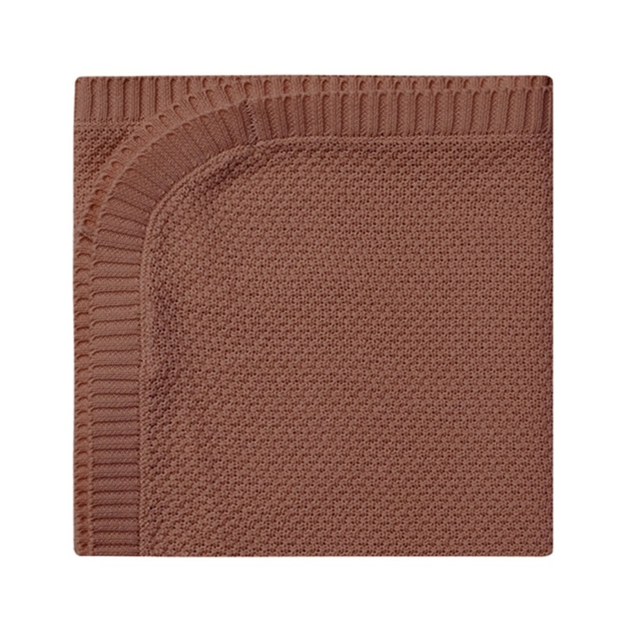 Baby [0-23M] Quincy Mae Blankets | Quincy Mae Knit Baby Blanket - Pecan