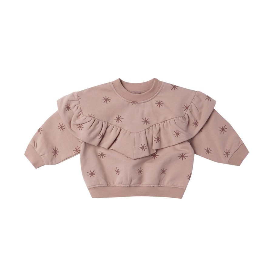 Baby [0-23M] Quincy Mae Jumpers | Quincy Mae Ruffle Fleece Sweatshirt - Snow Stars