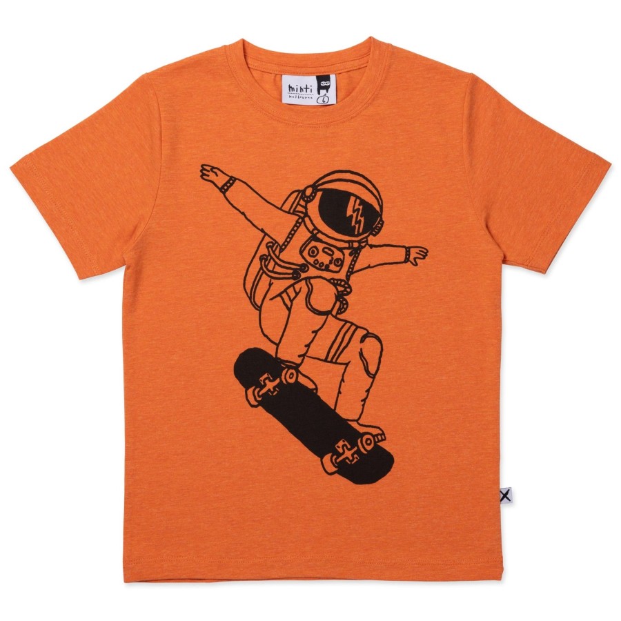 Child [2-14] Minti Tops | Minti Space Skater Tee - Tangerine Marle