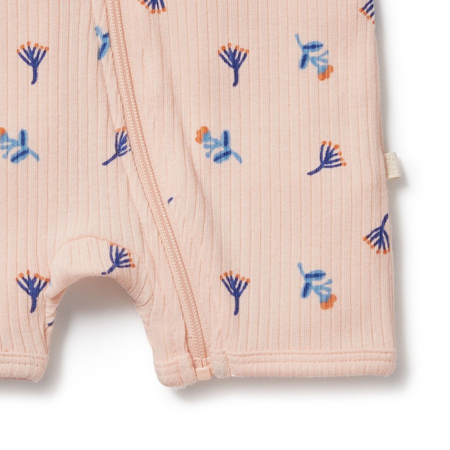 Baby [0-23M] Wilson & Frenchy All In One | Wilson And Frenchy Organic Rib Zipsuit Little Flower