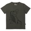 Child [2-14] Minti Tops | Minti Friendly Godzilla Tee - Olive Wash