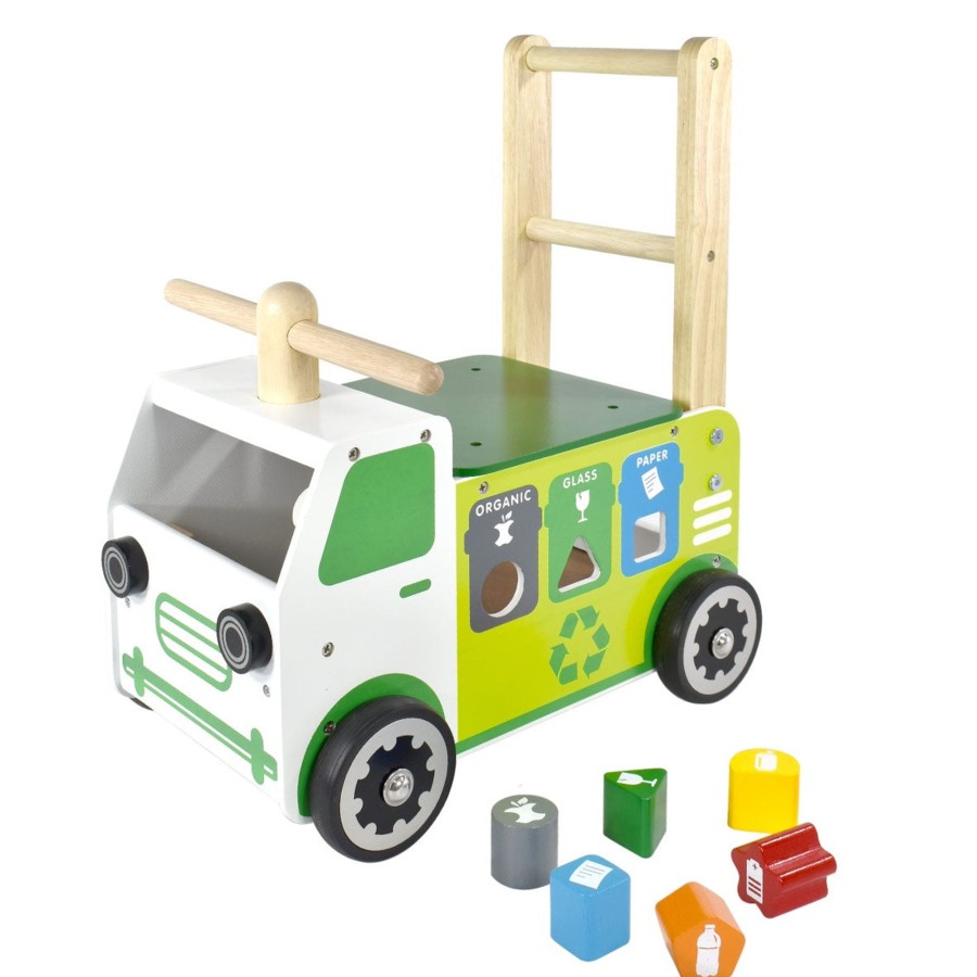 Play + Learn I'm Toy Ride Ons + Push Alongs | Walk And Ride Recycling Truck Sorter