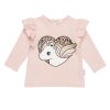 Baby [0-23M] Huxbaby Tops | Huxbaby Unicorn Heart Frill Top - Rose