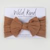 Child [2-14] Wild Kind Hair Accessories | Wild Kind Ayla Wide Bow Headband - Cinnamon