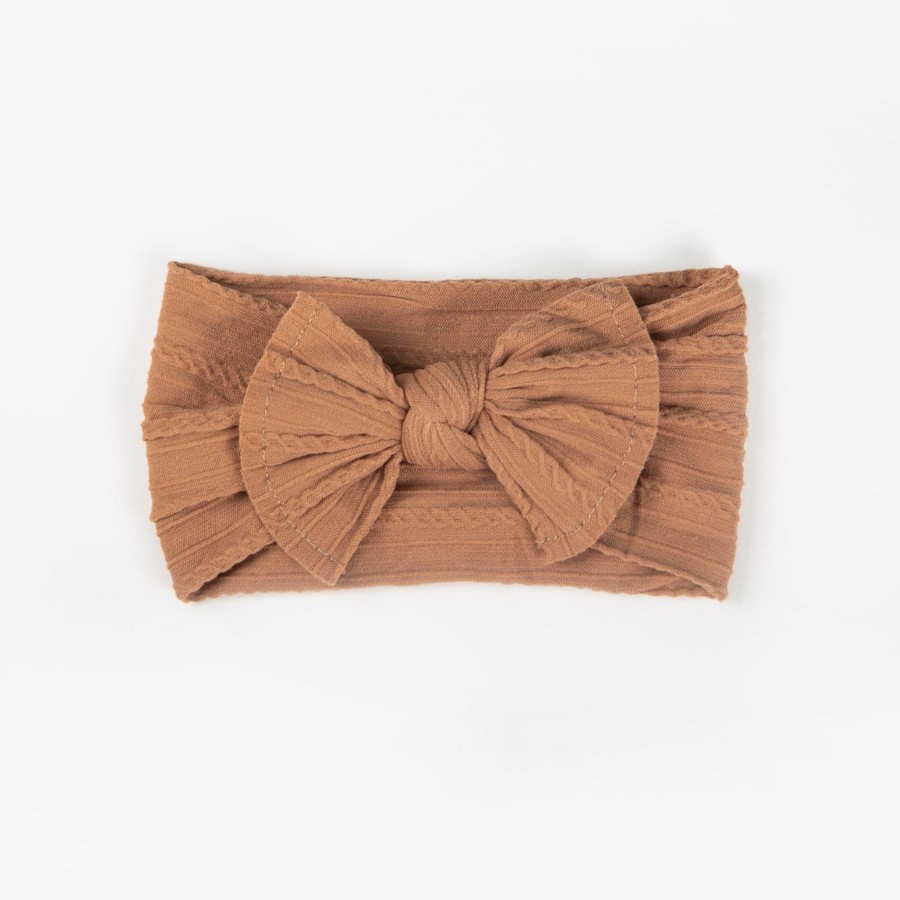 Child [2-14] Wild Kind Hair Accessories | Wild Kind Ayla Wide Bow Headband - Cinnamon