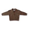 Child [2-14] Grown Jumpers | Grown Linen Rib Button Up Jumper - Mocha