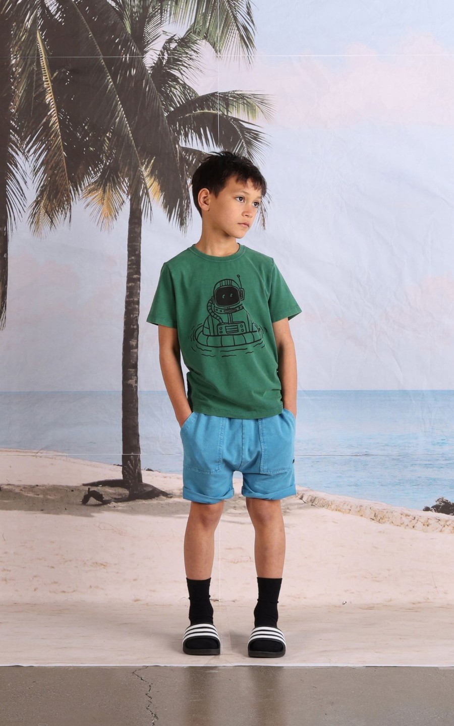 Child [2-14] Minti Tops | Minti Swimming Astronaut Tee - Jungle Wash