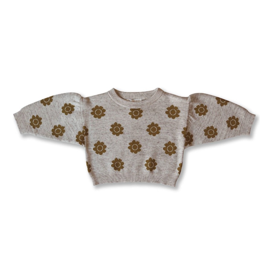 Child [2-14] Grown Jumpers | Grown Pansy Pull Over - Mocha & Marle