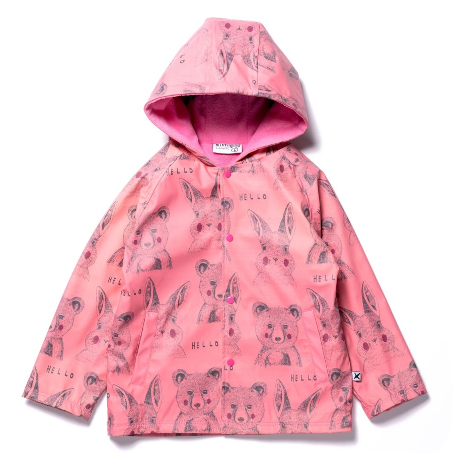 Child [2-14] Minti Rainwear | Minti Bunny Bear Party Raincoat - Candy